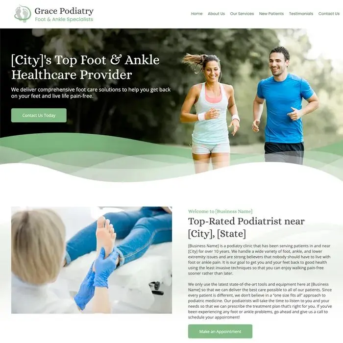 Podiatrist website design example