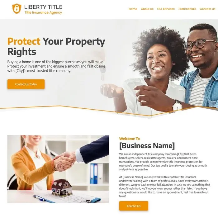Title company website design example