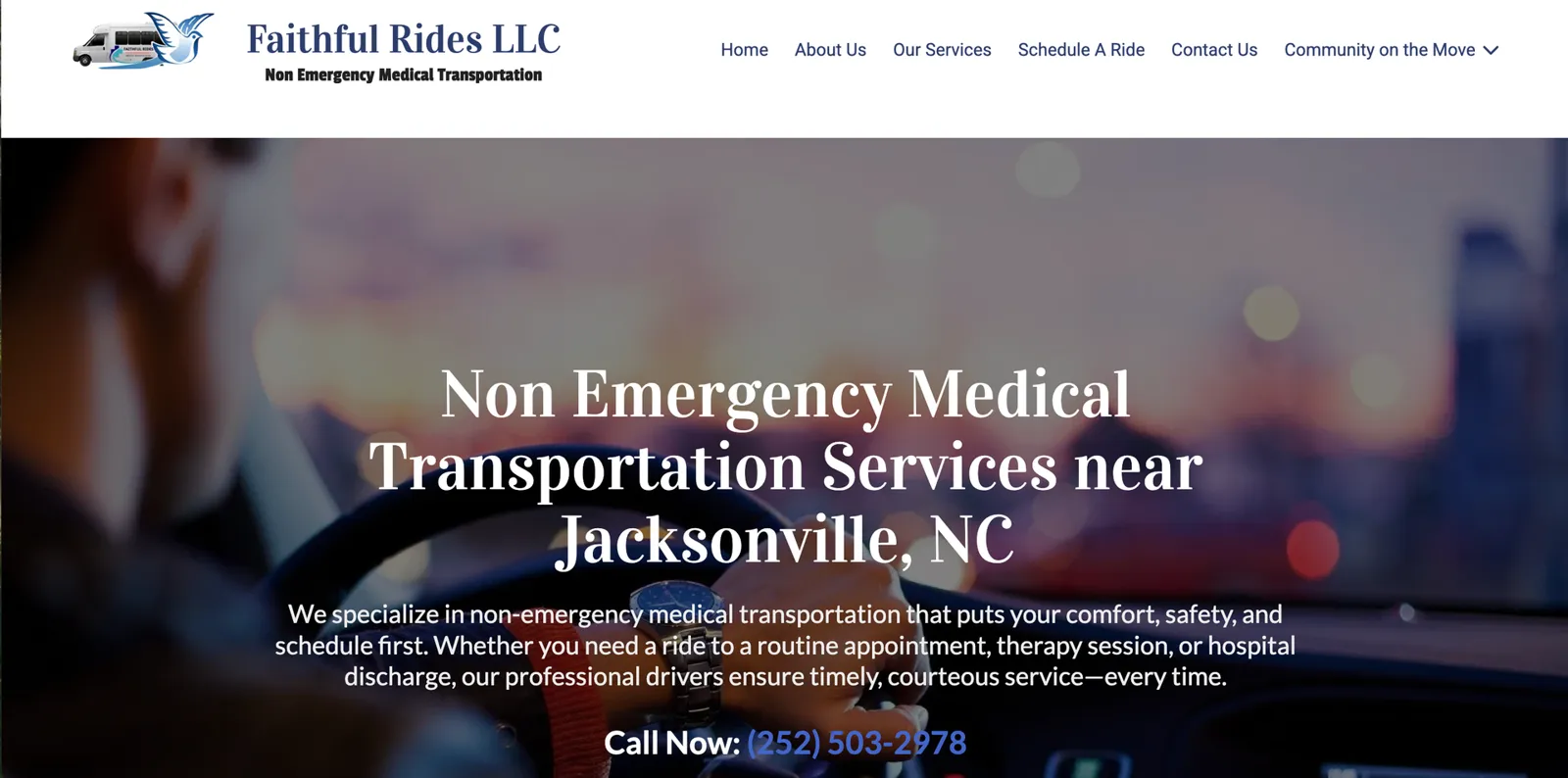 Faithful Rides LLC website homepage