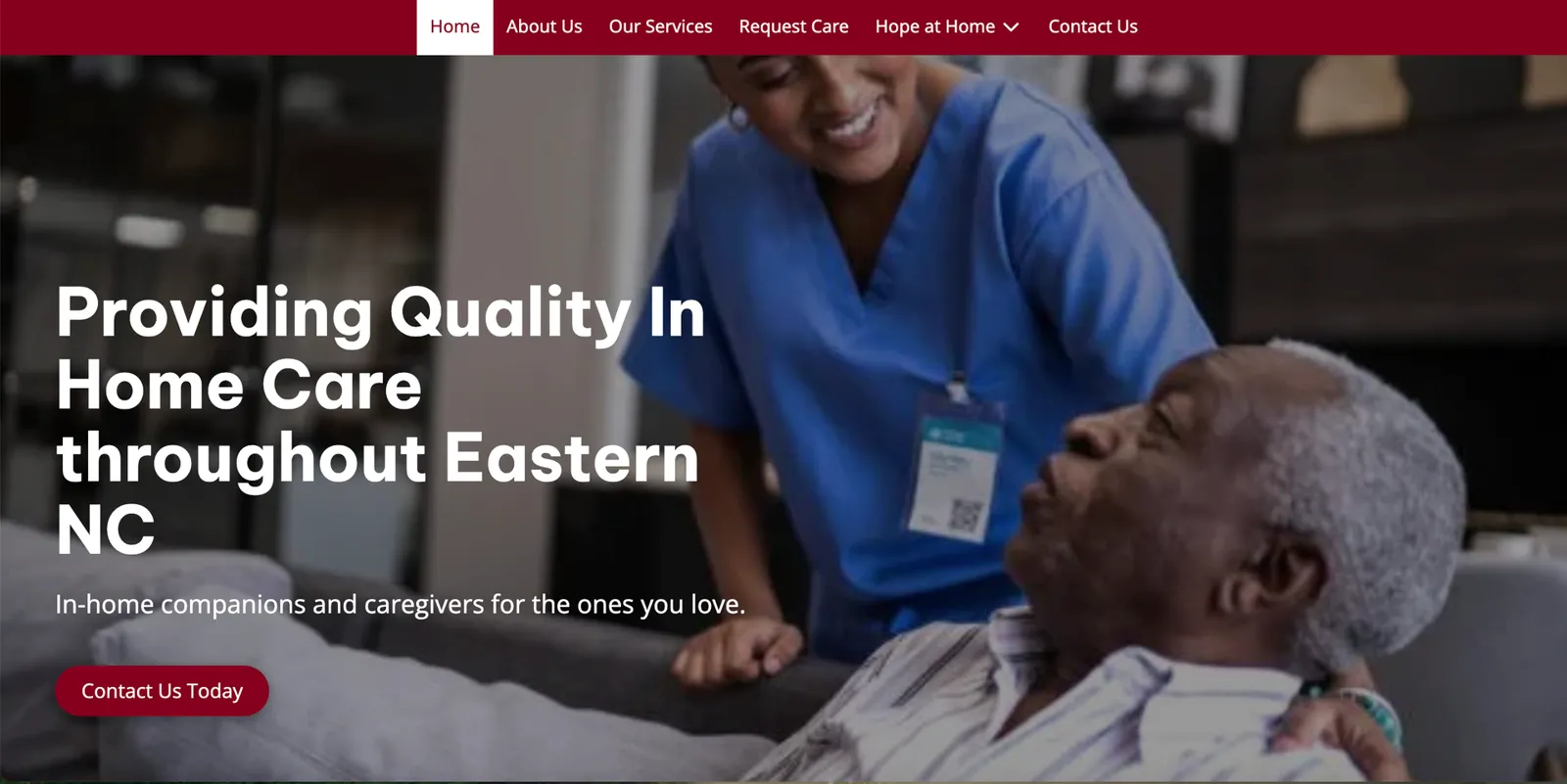 Rapture Ready Home Care website homepage